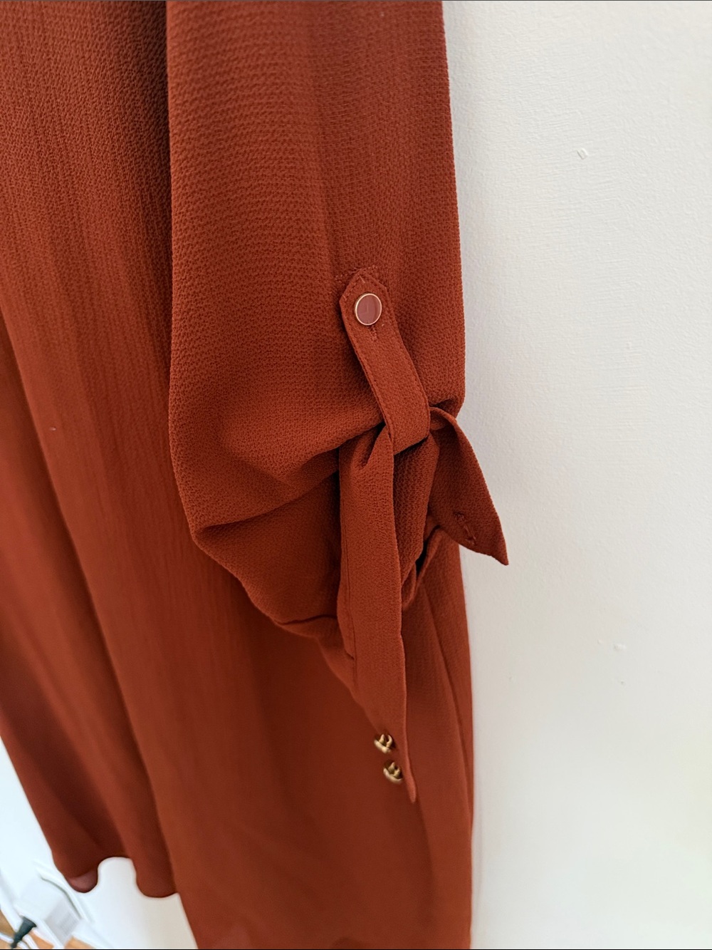Addition Elle Long Sleeve Button-Front Dress in Rust - Picture 7 of 8